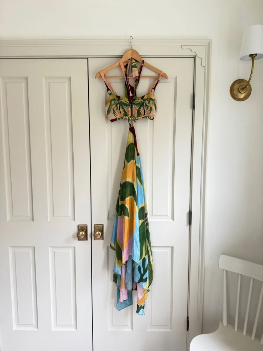 farm rio Multicolor Tropical Painting Cut-Out Buckles Maxi Dress XS - Picture 7 of 10